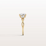 1CT Radiant Cut Lab Diamond Twisted Three Stones Engagement Ring - Rings