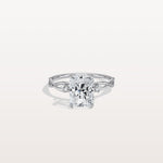 2CT Radiant Cut Lab Diamond Twisted Three Stones Engagement Ring - Rings