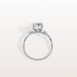 2CT Radiant Cut Lab Diamond Twisted Three Stones Engagement Ring - Rings