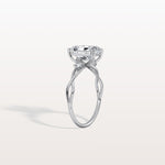 2CT Radiant Cut Lab Diamond Twisted Three Stones Engagement Ring - Rings