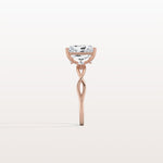 2CT Radiant Cut Lab Diamond Twisted Three Stones Engagement Ring - Rings