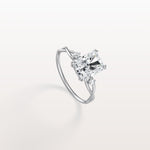 2CT Radiant Cut Lab Diamond Twisted Three Stones Engagement Ring - Rings