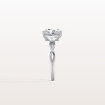 2CT Radiant Cut Lab Diamond Twisted Three Stones Engagement Ring - Rings