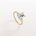 2CT Radiant Cut Lab Diamond Twisted Three Stones Engagement Ring - Rings
