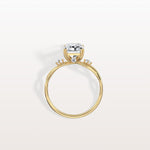 2CT Radiant Cut Lab Diamond Twisted Three Stones Engagement Ring - Rings