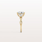 2CT Radiant Cut Lab Diamond Twisted Three Stones Engagement Ring - Rings