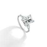 3CT Radiant Cut Lab Diamond Twisted Three Stones Engagement Ring - Rings