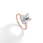 3CT Radiant Cut Lab Diamond Twisted Three Stones Engagement Ring - Rings