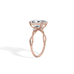 3CT Radiant Cut Lab Diamond Twisted Three Stones Engagement Ring - Rings