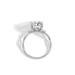 3CT Radiant Cut Lab Diamond Twisted Three Stones Engagement Ring - Rings