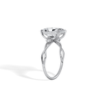 3CT Radiant Cut Lab Diamond Twisted Three Stones Engagement Ring - Rings