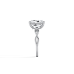 3CT Radiant Cut Lab Diamond Twisted Three Stones Engagement Ring - Rings