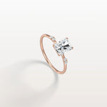 1CT Radiant Cut Lab Diamond Engagement Ring in 14K Solid Gold/Platinum - Rings