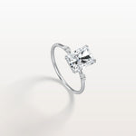 2CT Radiant Cut Lab Diamond Engagement Ring in 14K Solid Gold/Platinum - Rings