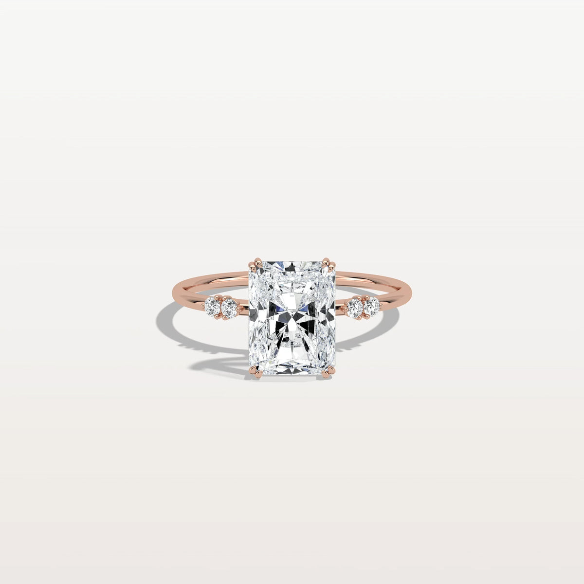 2CT Radiant Cut Lab Diamond Engagement Ring in 14K Solid Gold/Platinum - Rings