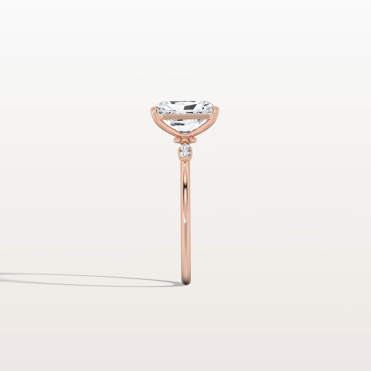 2CT Radiant Cut Lab Diamond Engagement Ring in 14K Solid Gold/Platinum - Rings