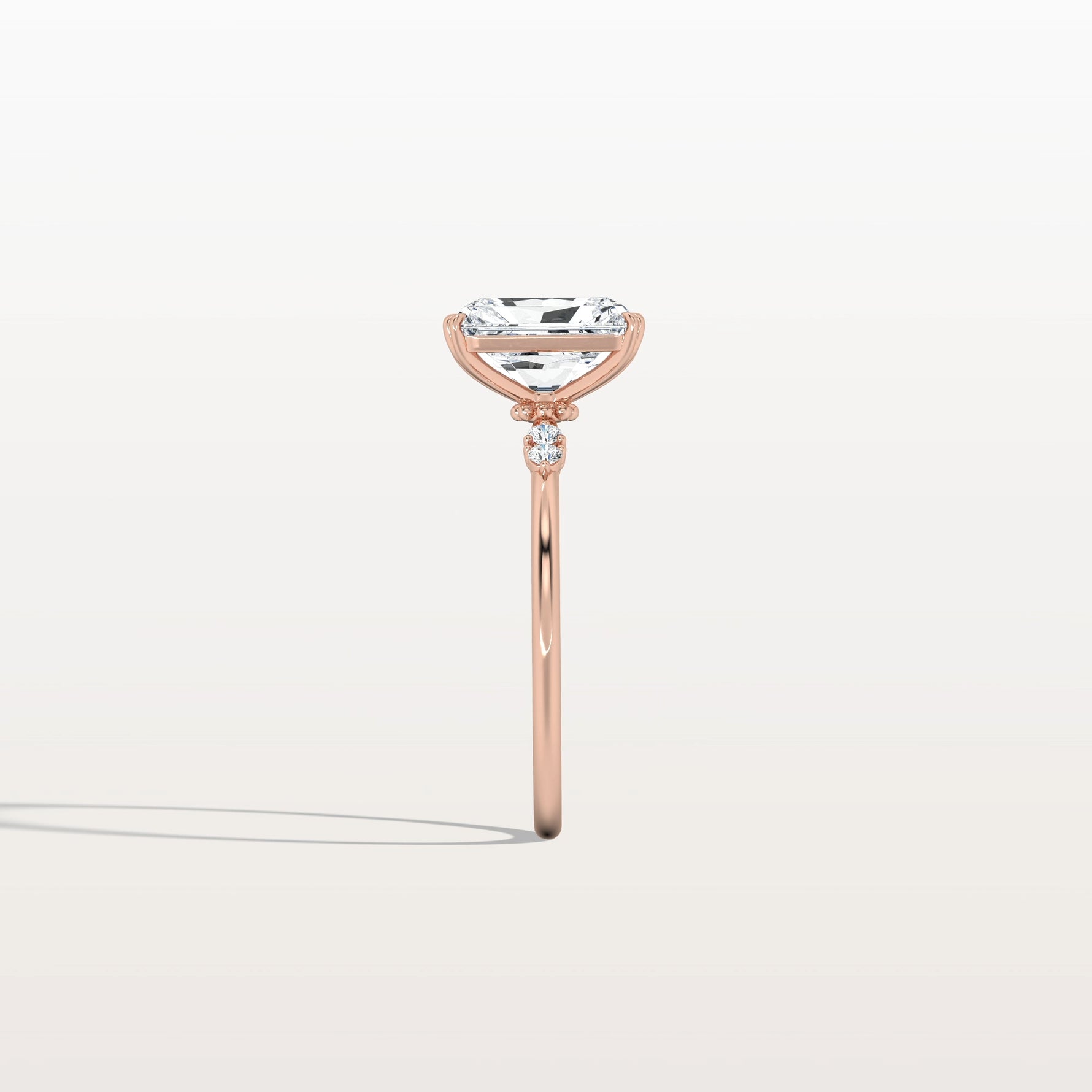 2CT Radiant Cut Lab Diamond Engagement Ring in 14K Solid Gold/Platinum - Rings