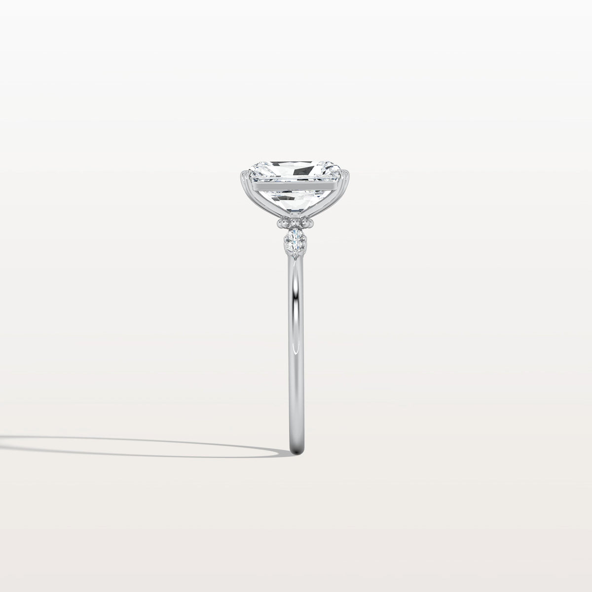 2CT Radiant Cut Lab Diamond Engagement Ring in 14K Solid Gold/Platinum - Rings