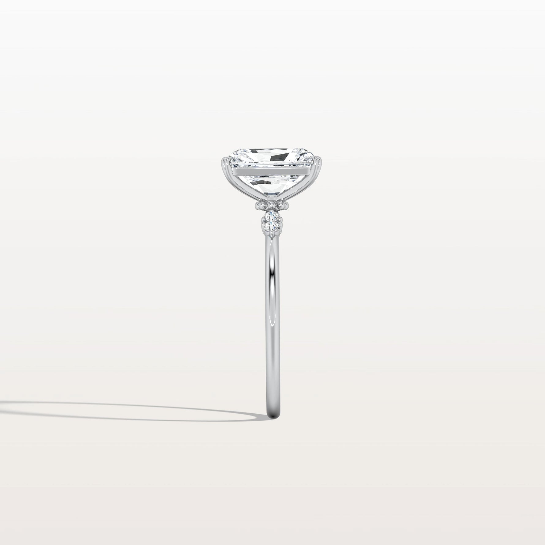 2CT Radiant Cut Lab Diamond Engagement Ring in 14K Solid Gold/Platinum - Rings