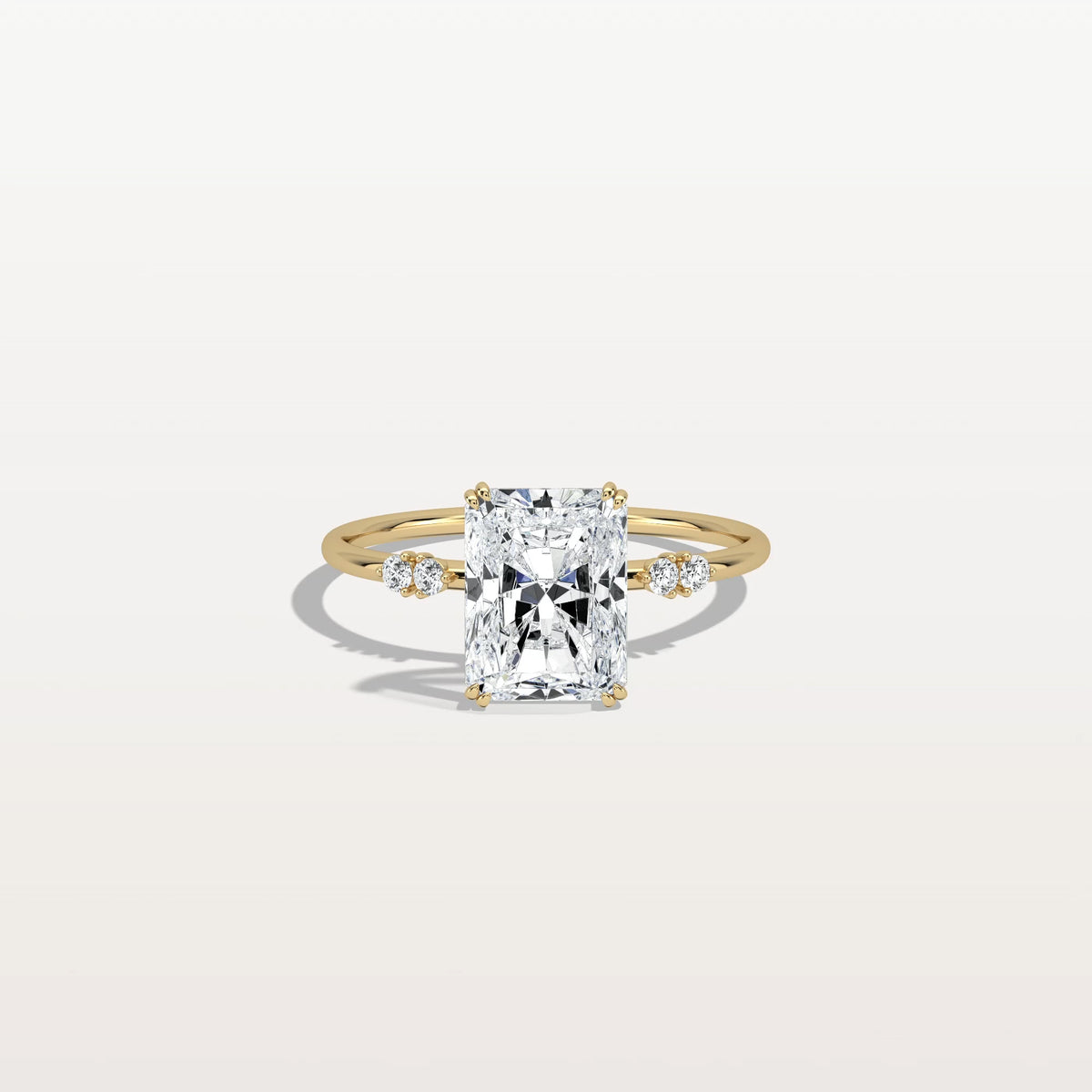 2CT Radiant Cut Lab Diamond Engagement Ring in 14K Solid Gold/Platinum - Rings