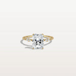2CT Radiant Cut Lab Diamond Engagement Ring in 14K Solid Gold/Platinum - Rings
