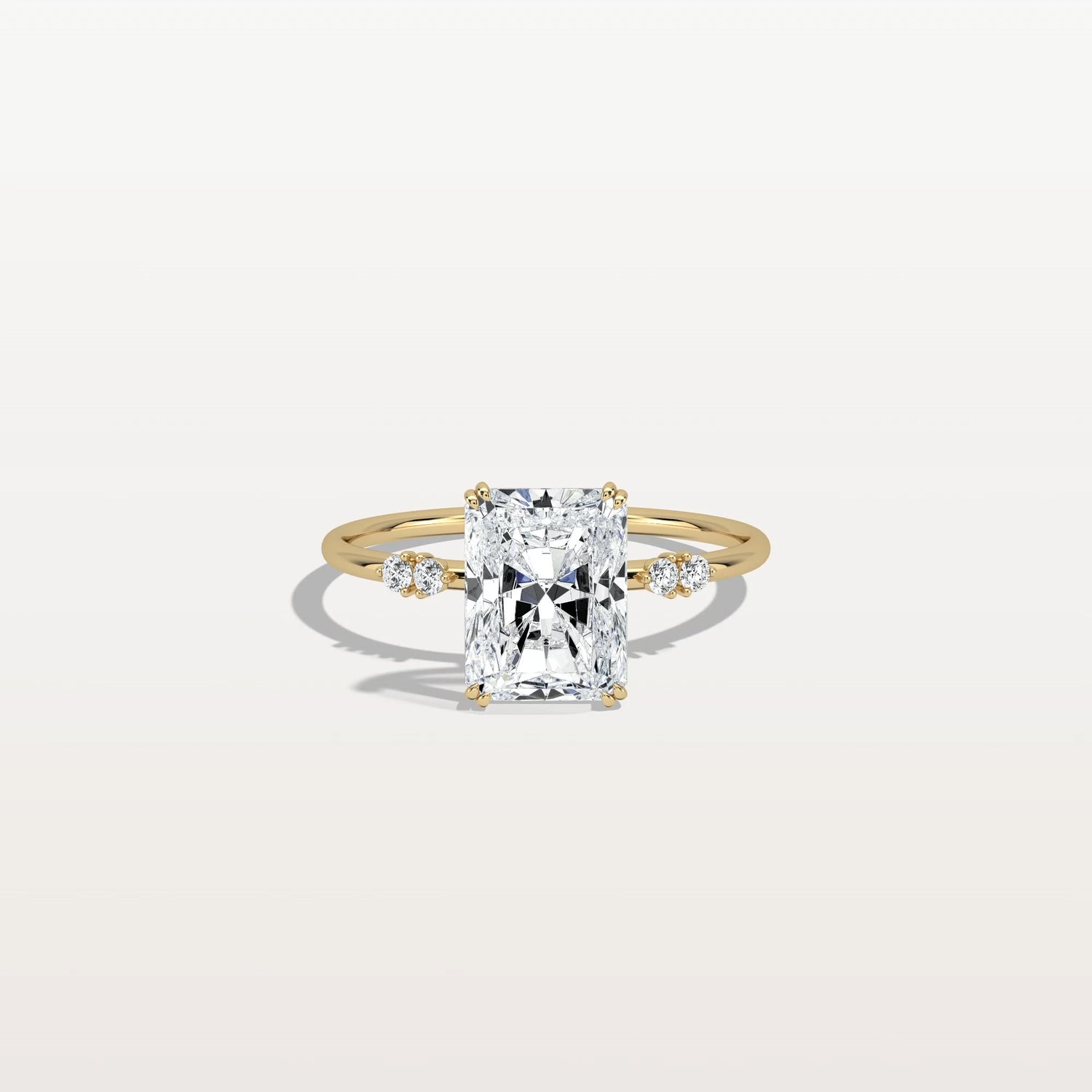 2CT Radiant Cut Lab Diamond Engagement Ring in 14K Solid Gold/Platinum - Rings