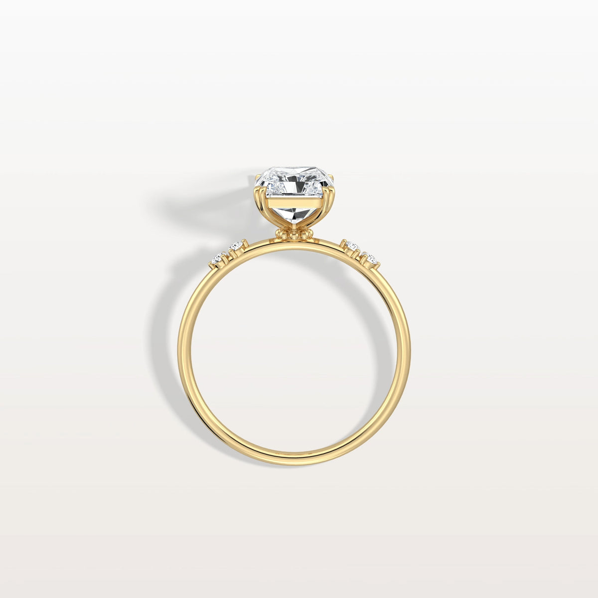 2CT Radiant Cut Lab Diamond Engagement Ring in 14K Solid Gold/Platinum - Rings