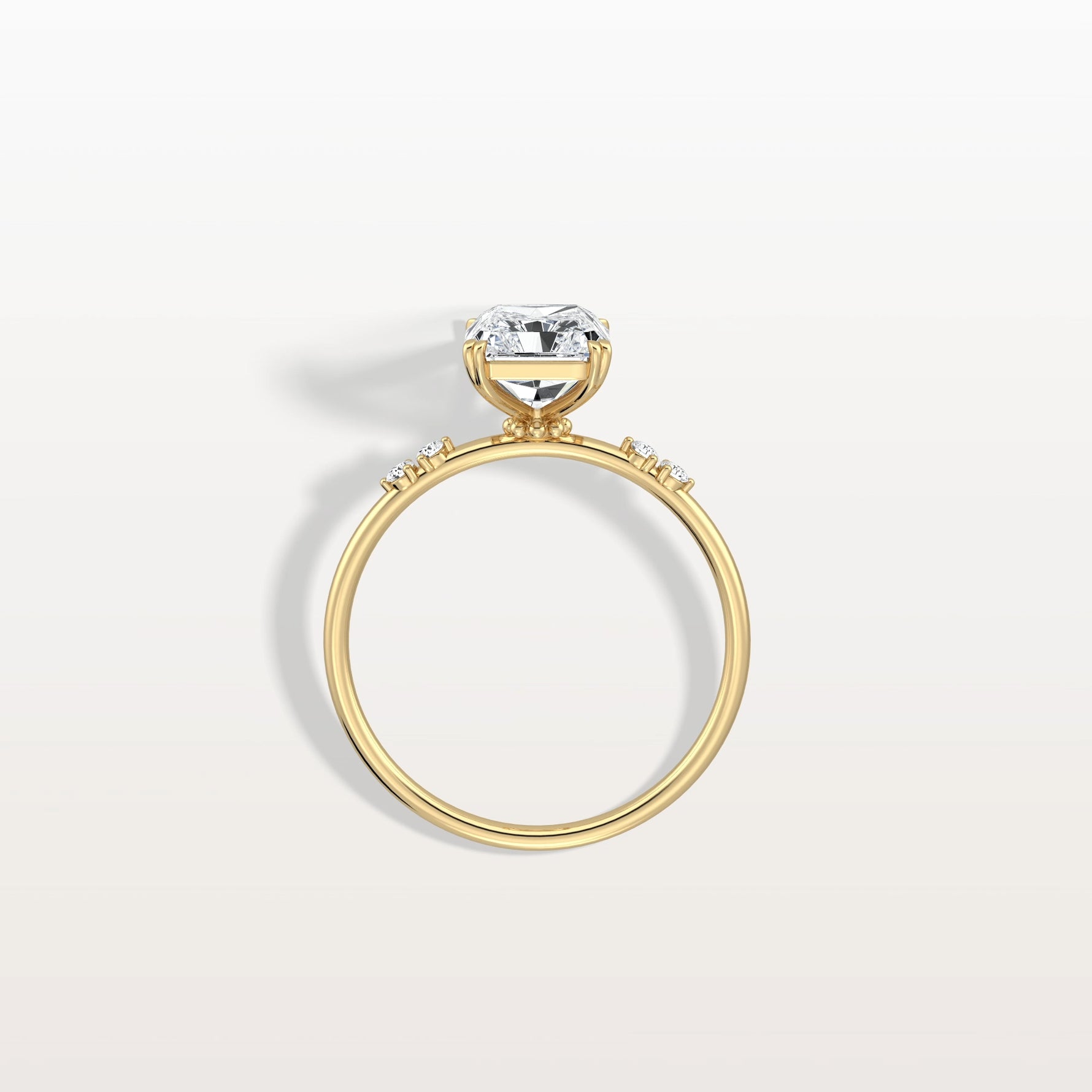 2CT Radiant Cut Lab Diamond Engagement Ring in 14K Solid Gold/Platinum - Rings
