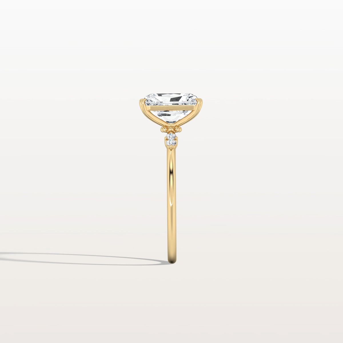 2CT Radiant Cut Lab Diamond Engagement Ring in 14K Solid Gold/Platinum - Rings