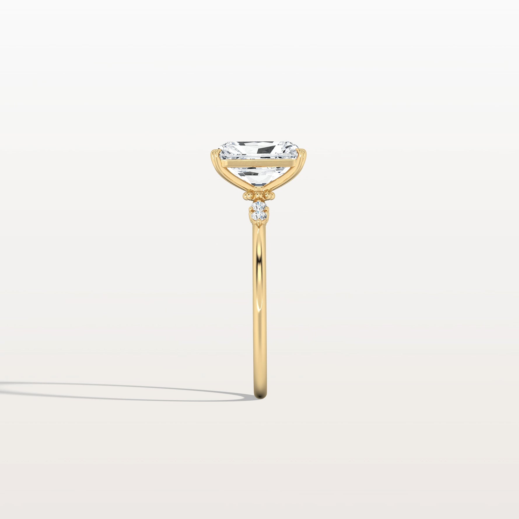 2CT Radiant Cut Lab Diamond Engagement Ring in 14K Solid Gold/Platinum - Rings