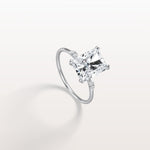 3CT Radiant Cut Lab Diamond Engagement Ring in 14K Solid Gold/Platinum - Rings