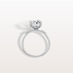 3CT Radiant Cut Lab Diamond Engagement Ring in 14K Solid Gold/Platinum - Rings