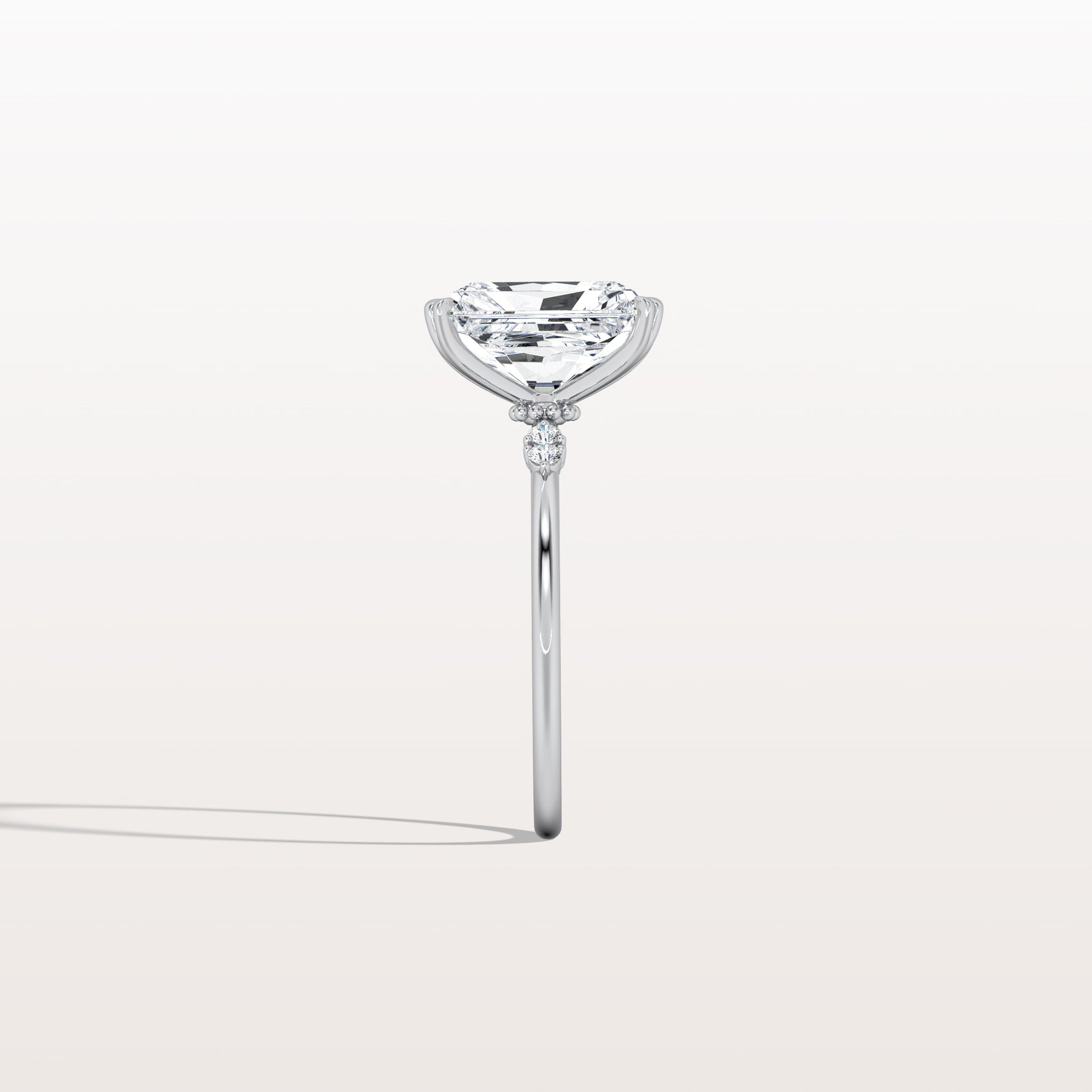 3CT Radiant Cut Lab Diamond Engagement Ring in 14K Solid Gold/Platinum - Rings