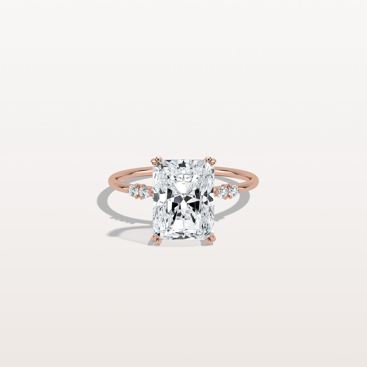 3CT Radiant Cut Lab Diamond Engagement Ring in 14K Solid Gold/Platinum - Rings