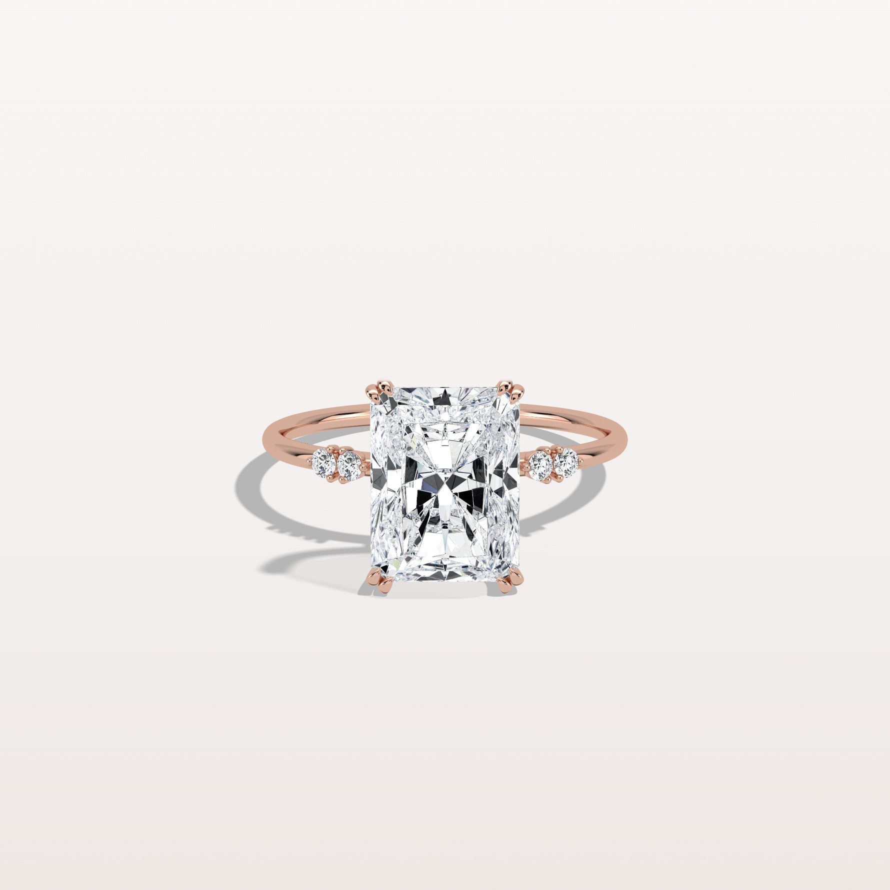 3CT Radiant Cut Lab Diamond Engagement Ring in 14K Solid Gold/Platinum - Rings