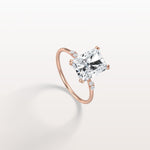 3CT Radiant Cut Lab Diamond Engagement Ring in 14K Solid Gold/Platinum - Rings