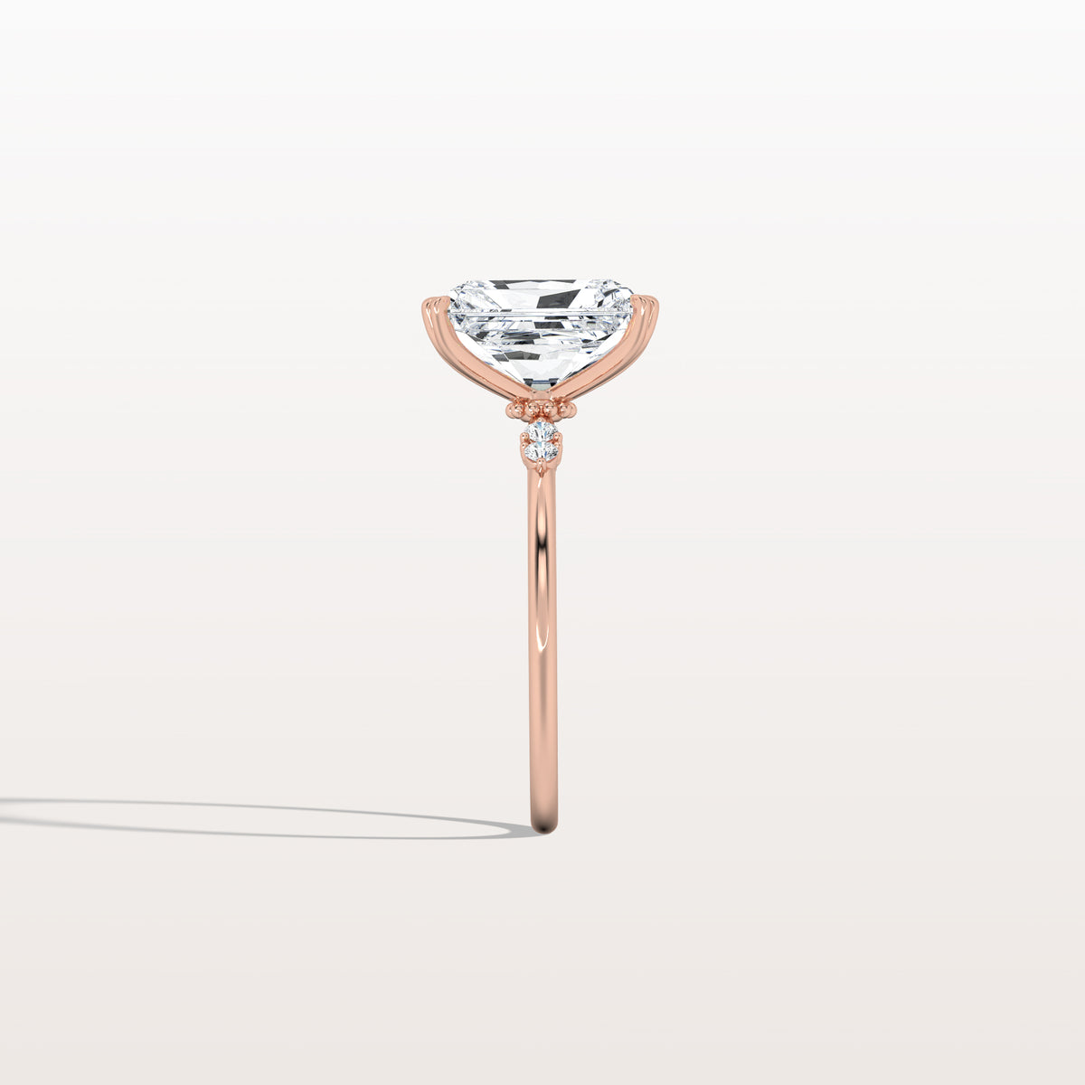 3CT Radiant Cut Lab Diamond Engagement Ring in 14K Solid Gold/Platinum - Rings