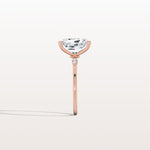 3CT Radiant Cut Lab Diamond Engagement Ring in 14K Solid Gold/Platinum - Rings