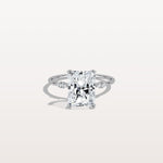 3CT Radiant Cut Lab Diamond Engagement Ring in 14K Solid Gold/Platinum - Rings