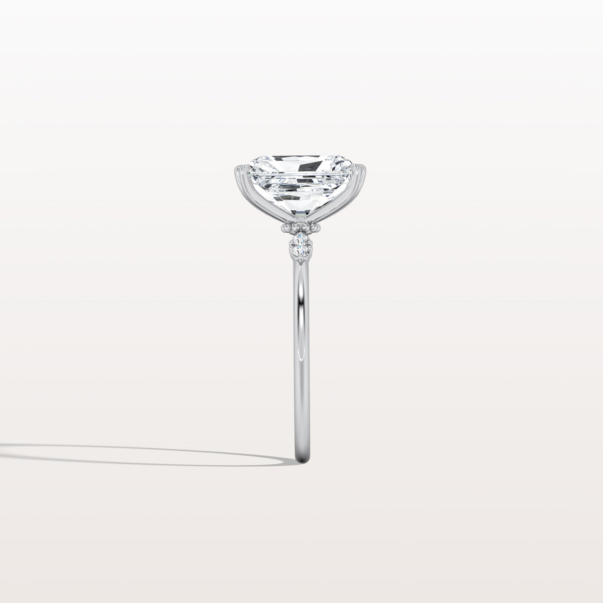 3CT Radiant Cut Lab Diamond Engagement Ring in 14K Solid Gold/Platinum - Rings