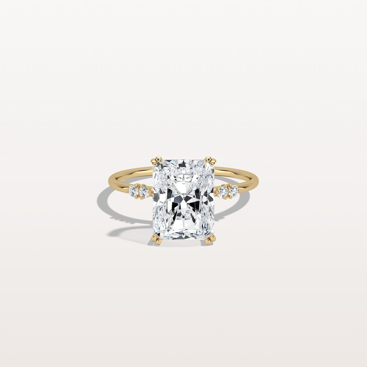 3CT Radiant Cut Lab Diamond Engagement Ring in 14K Solid Gold/Platinum - Rings