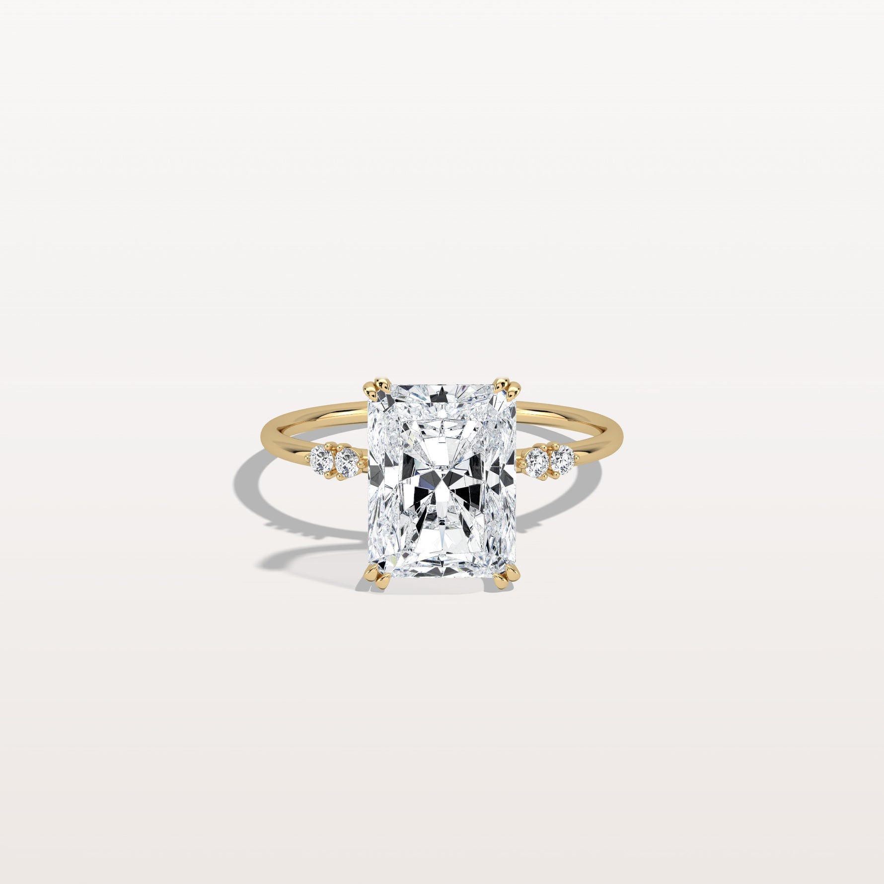 3CT Radiant Cut Lab Diamond Engagement Ring in 14K Solid Gold/Platinum - Rings