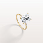 3CT Radiant Cut Lab Diamond Engagement Ring in 14K Solid Gold/Platinum - Rings