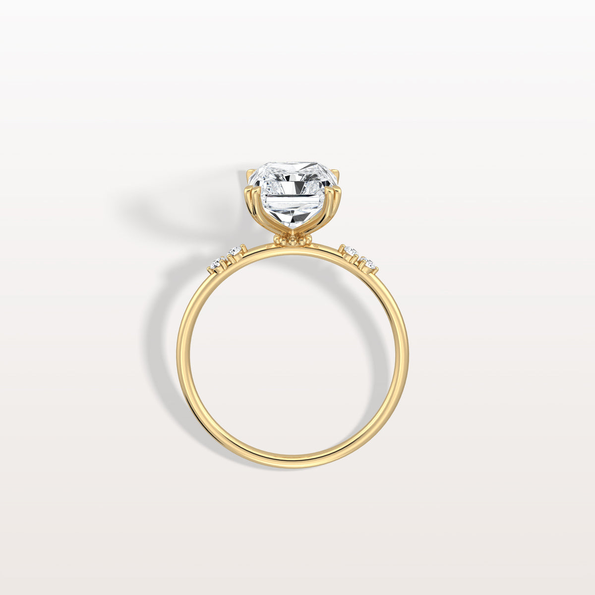 3CT Radiant Cut Lab Diamond Engagement Ring in 14K Solid Gold/Platinum - Rings