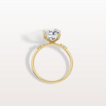 3CT Radiant Cut Lab Diamond Engagement Ring in 14K Solid Gold/Platinum - Rings