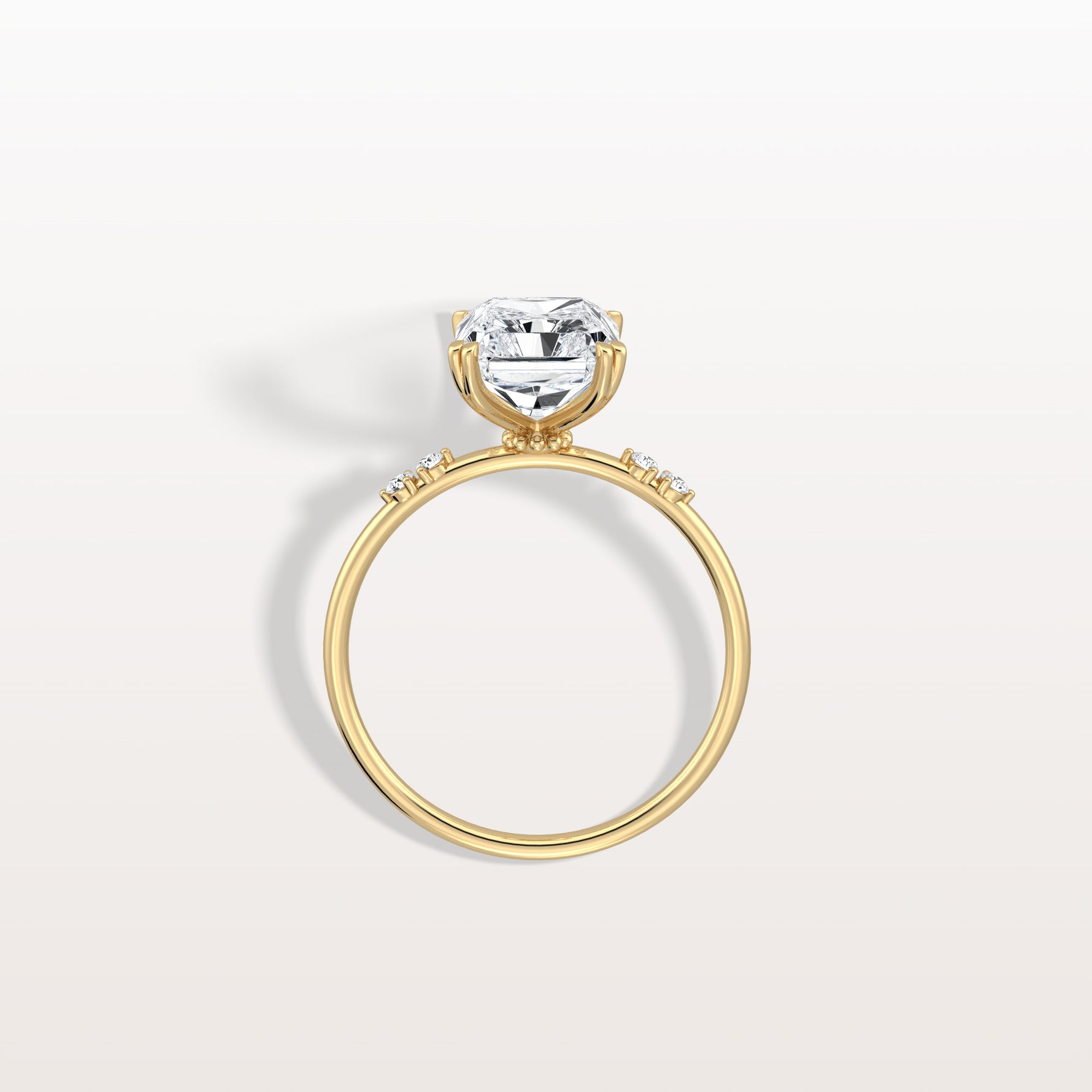 3CT Radiant Cut Lab Diamond Engagement Ring in 14K Solid Gold/Platinum - Rings