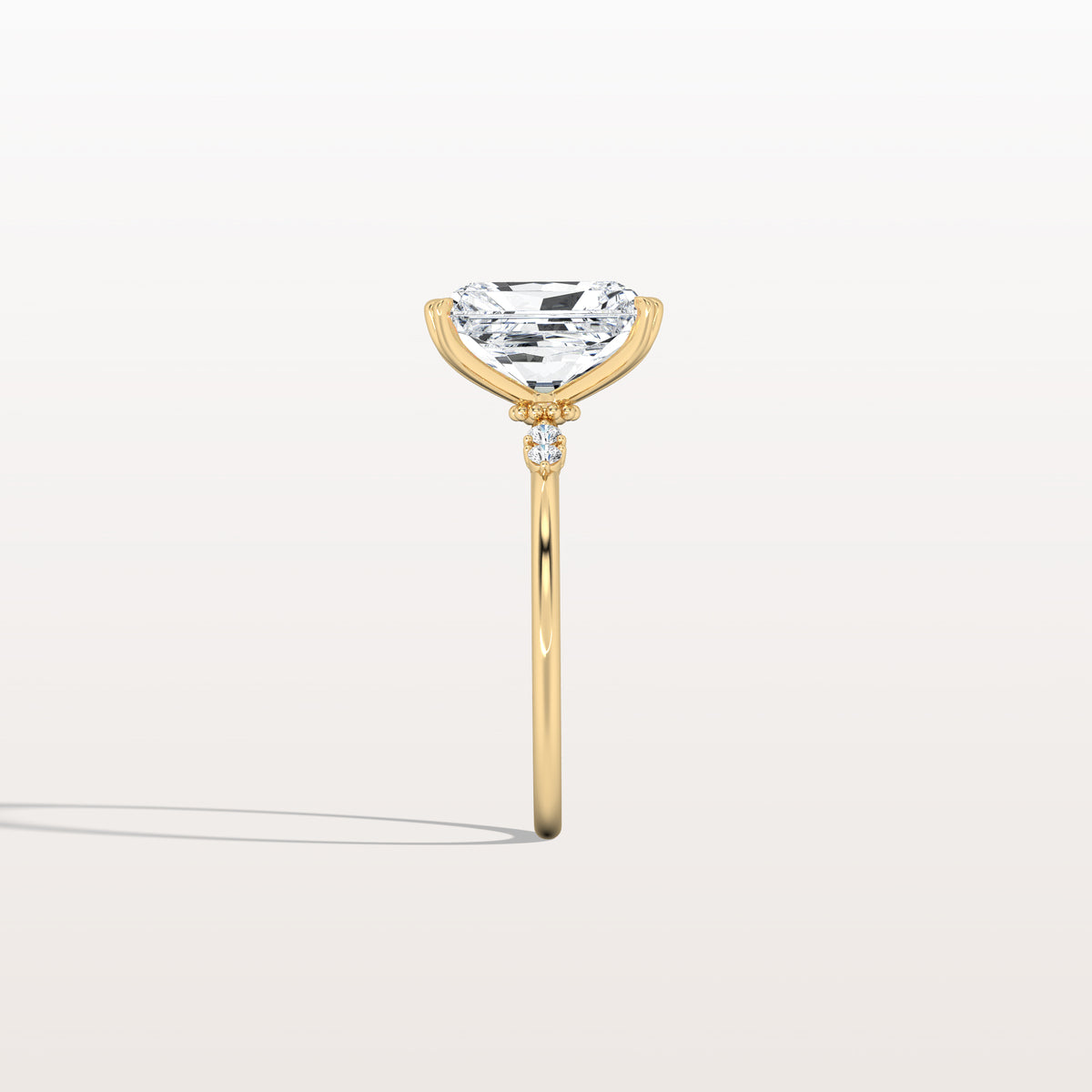 3CT Radiant Cut Lab Diamond Engagement Ring in 14K Solid Gold/Platinum - Rings