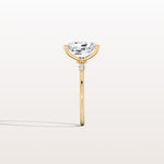 3CT Radiant Cut Lab Diamond Engagement Ring in 14K Solid Gold/Platinum - Rings