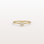 0.1CT Hexagon Bezel Solitaire Round Lab Diamond Ring - Rings