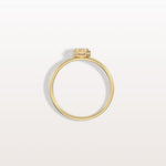 0.1CT Hexagon Bezel Solitaire Round Lab Diamond Ring - Rings